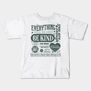 Positivity & Kindness Manifesto Kids T-Shirt